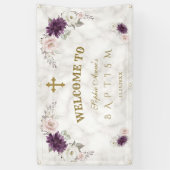 Lavendel Rosa Blume Taufe Begrüßungszeichen Banner (Vertikal)