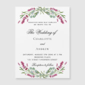 Lavendel Rosa Blumengrün Luxushochzeit Magneteinladung (Vorderseite)