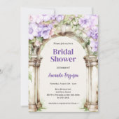 Lavendel-Rosa-Blumenmuster, beigefarbenes Brautpar Einladung (Vorderseite)