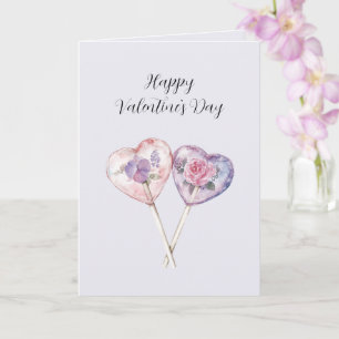 Lavendel-Rosa-Blütenherz zum Valentinstag Karte