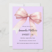 Lavendel rosa Bogen elegant Sweet 16 Einladung (Vorderseite)