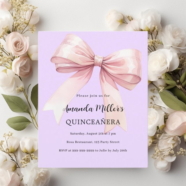 Lavendel Rosa Bogen Quinceanera Einladung (Von Creator hochgeladen)