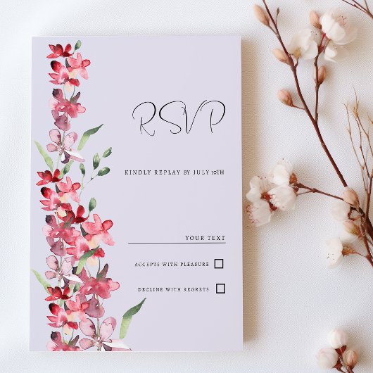 Lavendel rosa bordeauxfarbene Pfefferminze UAWG Einladung