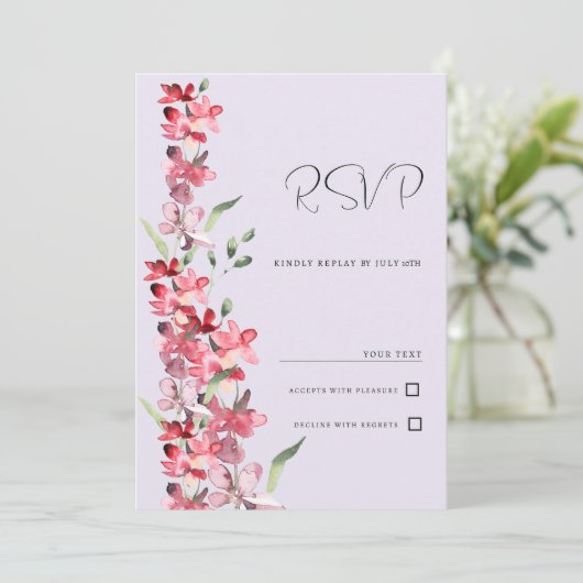 Lavendel rosa bordeauxfarbene Pfefferminze UAWG Einladung (Stehend Vorderseite)