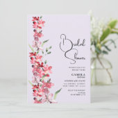 Lavendel rosa bordeauxfarbenes Brautparty Einladung (Stehend Vorderseite)