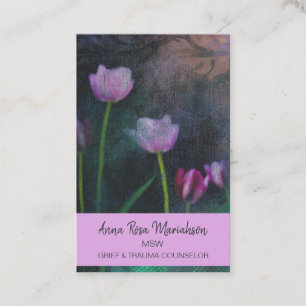*~* Lavendel Rosa Graue Tulpe Grunge Shabby Vintag Visitenkarte