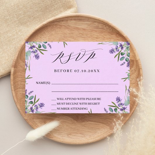 Lavendel Rosa Grün Hochzeitsstimmung UAWG Mitteilungskarte