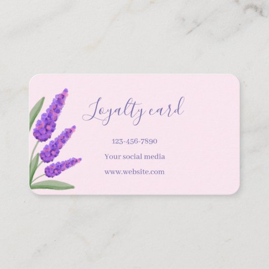 Lavendel, rosa Hintergrundenkarte Treuekarte (Rückseite)