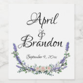 Lavendel, rosa Rosen und Eukalyptus | romantisch Weinetikett (Einzelnes Label)