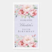 Lavendel rosa Rosenflorchen Eleganter Geburtstag Serviette (Vorderseite)