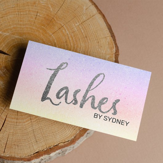 Lavendel Rosa Silberglätter Glitzer Lashes Visitenkarte