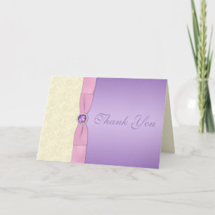 Lavendel, Rosa und Elfenbein alternierende Dankesk Dankeskarte