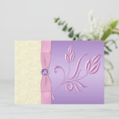 Lavendel-, Rosa-und Elfenbein-Hochzeits-Einladung Einladung (Stehend Vorderseite)