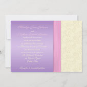 Lavendel-, Rosa-und Elfenbein-Hochzeits-Einladung Einladung (Rückseite)