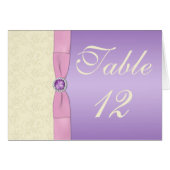 Lavendel, Rosa und Elfenbein-Tischnummer-Karte (Vorderseite (Horizontal))
