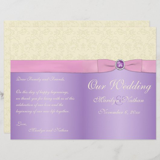 Lavendel, Rosa und Elfenbeinheirat (Vorne/Hinten)