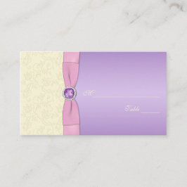 Lavendel-, Rosa- und Elfenbeinplatzierungen Platzkarte