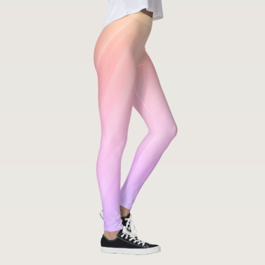 Lavendel, Rosa und Pfirsichblende Leggings (Rechts)