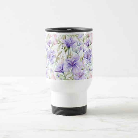Lavendel-Rosa-Wasserfarbe Reisebecher (Mittel)