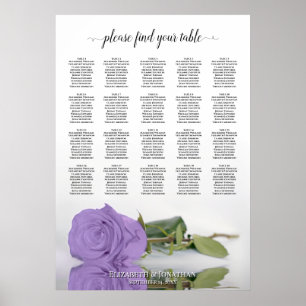 Lavendel Rose 20 Tabelle Hochzeitstabelle Poster