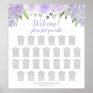 Lavendel Rose 26 Tabelle Boho Hochzeitskarte Poster