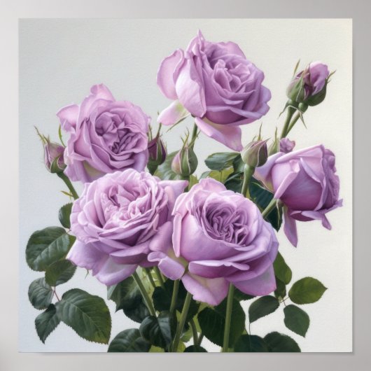Lavendel Rose Blume Art Print Poster (Vorne)