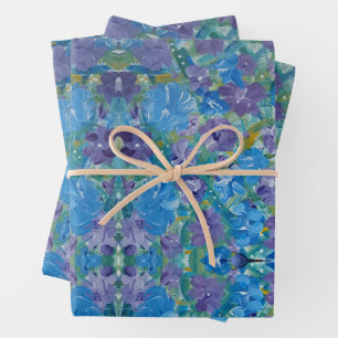 Lavendel Rose Blumenpapier Geschenkpapier Set
