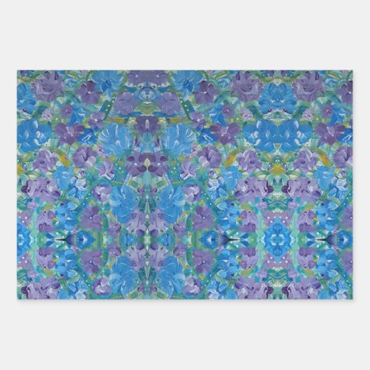 Lavendel Rose Blumenpapier Geschenkpapier Set (Vorderseite)