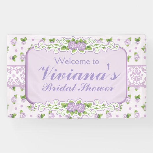 Lavendel Rose Brautparty Banner (Horizontal)