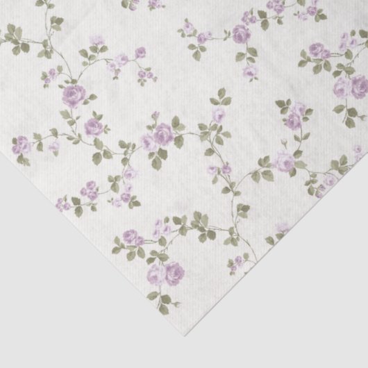 Lavendel Rose Elfenbein Shabby Geschenkpapier Seidenpapier (Detail)