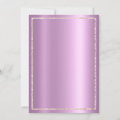 Lavendel Rose Gold Glitzer Tropfen Brautparty Einladung (Rückseite)