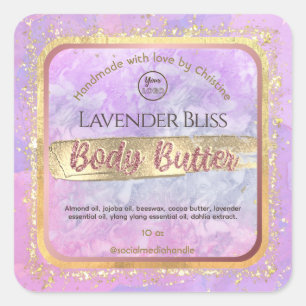 Lavendel Rose Gold Produktkennzeichnungen Quadratischer Aufkleber