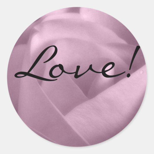 Lavendel Rose, Liebe! Runder Aufkleber (Vorderseite)