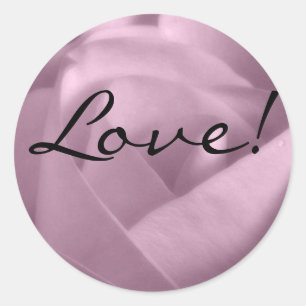 Lavendel Rose, Liebe! Runder Aufkleber