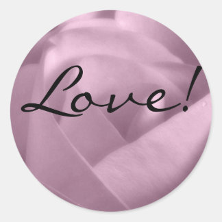 Lavendel Rose, Liebe! Runder Aufkleber