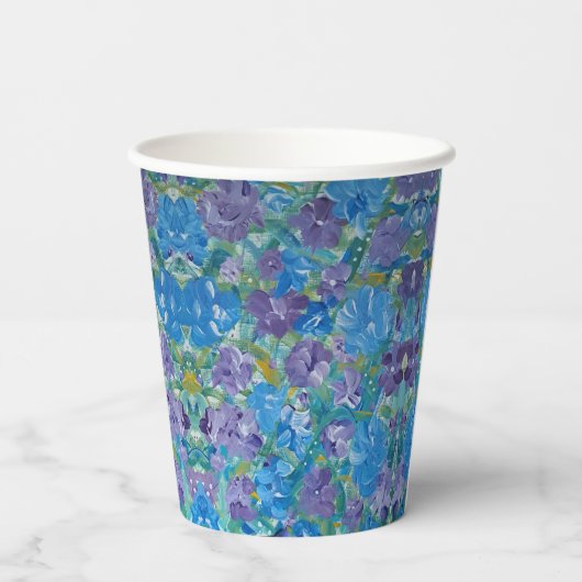 Lavendel Rose Papiergruppen Pappbecher (Rückseite)