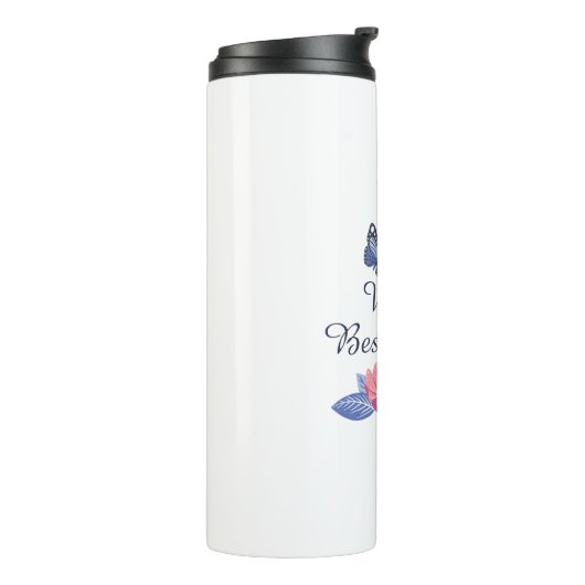 Lavendel-Rose Pink persönlich isoliert Thermosbecher (Nach links gedreht)