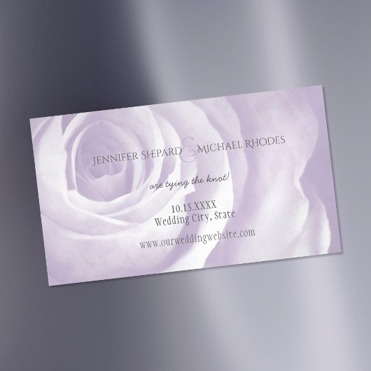 Lavendel-Rose, schlichte Hochzeit Save the Date Magnetische Visitenkarte