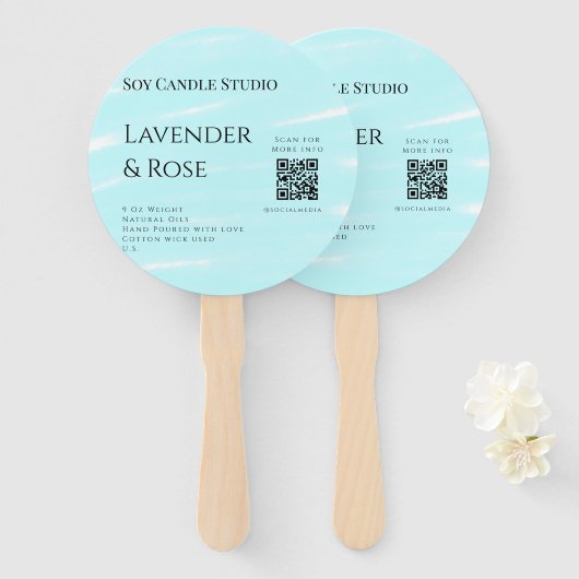 Lavendel Rose Soy Kerzen Business hinzufügen q r C Fächer (Vorne und Hinten)