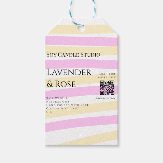 Lavendel Rose Soy Kerzen Business hinzufügen q r C Geschenkanhänger (Vorderseite)