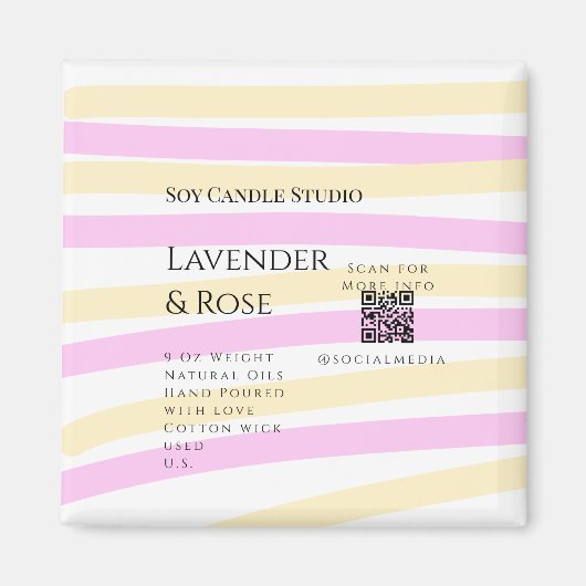 Lavendel Rose Soy Kerzen Business hinzufügen q r C Magnet (Vorne)