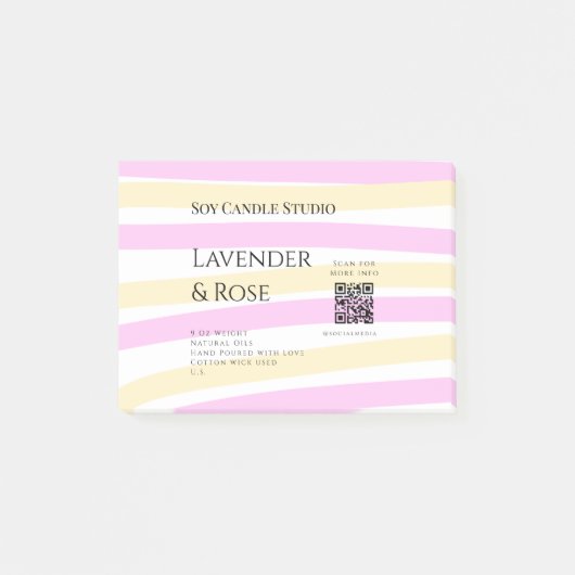 Lavendel Rose Soy Kerzen Business hinzufügen q r C Post-it Klebezettel (Vorderseite)