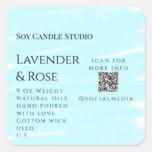 Lavendel Rose Soy Kerzen Business hinzufügen q r C Quadratischer Aufkleber