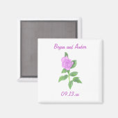 Lavendel Rose Speichern Sie das Datum der Hochzeit Magnet (Vorderseite/Rückseite)