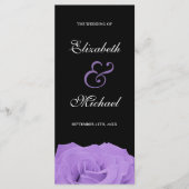 Lavendel Rose und Black Wedding Programm (Vorderseite)