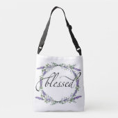 Lavendel Rose und Eukalyptus Gesegnet Tragetaschen Mit Langen Trägern (Rückseite)