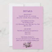 Lavendel, Rose und Lilacs, Hochzeit Einladung (Rückseite)