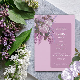 Lavendel, Rose und Lilacs, Hochzeit Einladung