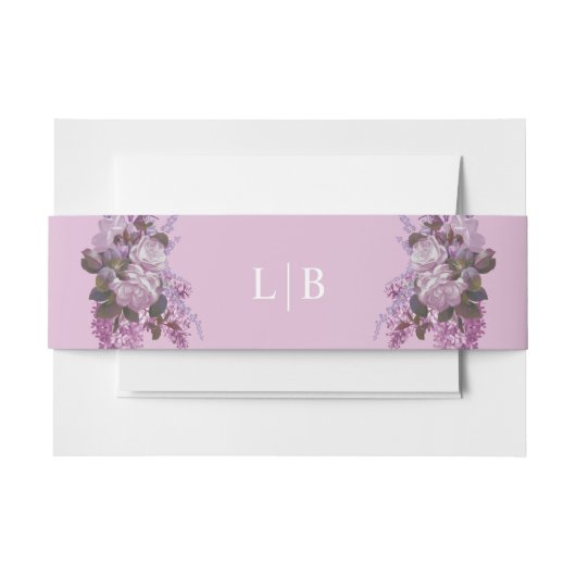 Lavendel, Rose und Lilacs, Hochzeit Einladungsbanderole (Vorderseite Beispiel)