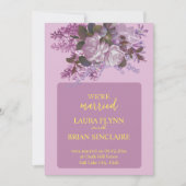 Lavendel, Rose und Lilacs, Hochzeitsempfang Einladung (Vorderseite)